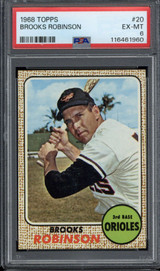 1968 Topps #20 Brooks Robinson Orioles PSA 6 EX-Mint 1968 Topps #20 Brooks Robinson Orioles PSA 6 EX-Mint