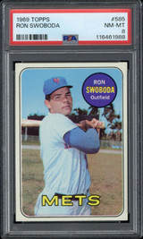 1969 Topps #585 Ron Swaboda Mets PSA 8 NM-Mint 1969 Topps #585 Ron Swaboda Mets PSA 8 NM-Mint