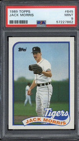 1989 Topps #645 Jack Morris Tigers PSA 9 Mint 1989 Topps #645 Jack Morris Tigers PSA 9 Mint