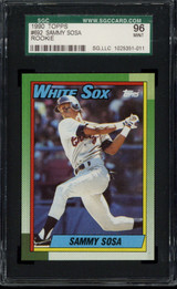1990 Topps #692 Sammy Sosa White Sox SGC 9 Mint RC ROOKIE 1990 Topps #692 Sammy Sosa White Sox SGC 9 Mint RC ROOKIE