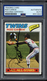 Rod Carew 1977 Topps #120 Twins PSA Signed Auto Slab Rod Carew 1977 Topps #120 Twins PSA Signed Auto Slab