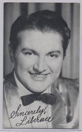 circ 1950's Exhibit Card of Liberace #*sku36927 circ 1950's Exhibit Card of Liberace #*sku36927