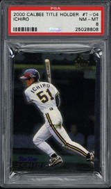 2000 Calbee Title Holder T-04 Ichiro Suzuki Blue Wave PSA 8 NM-Mint Japanese ID: 500365 2000 Calbee Title Holder T-04 Ichiro Suzuki Blue Wave PSA 8 NM-Mint Japanese ID: 500365