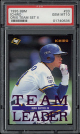 1995 BBM Orix Team Set II #33 Ichiro Suzuki Blue Wave PSA 10 Gem Mint Japanese ID: 500376 1995 BBM Orix Team Set II #33 Ichiro Suzuki Blue Wave PSA 10 Gem Mint Japanese ID: 500376