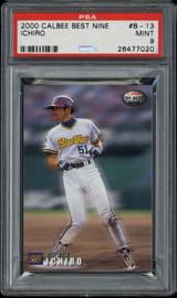 2000 Calbee Best Nine B-13 Ichiro Suzuki Blue Wave PSA 9 Mint Japanese ID: 500394