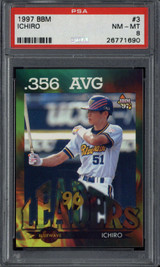 1997 BBM #3 Ichiro Suzuki Blue Wave PSA 8 NM-Mint Japanese ID: 500397 1997 BBM #3 Ichiro Suzuki Blue Wave PSA 8 NM-Mint Japanese ID: 500397