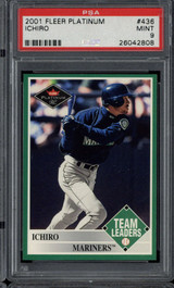 2001 Fleer Platinum #436 Ichiro Suzuki Mariners PSA 9 Mint RC ID: 500488 2001 Fleer Platinum #436 Ichiro Suzuki Mariners PSA 9 Mint RC ID: 500488