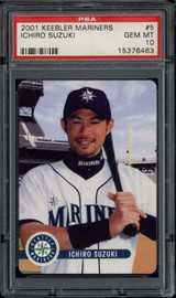 2001 Keebler #5 Ichiro Suzuki Mariners PSA 10 Gem Mint RC ID: 500521 2001 Keebler #5 Ichiro Suzuki Mariners PSA 10 Gem Mint RC ID: 500521