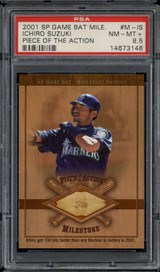 2001 SP Game Bat Milestone Piece of the Action Ichiro Suzuki PSA 8.5 RC 2001 SP Game Bat Milestone Piece of the Action Ichiro Suzuki PSA 8.5 RC