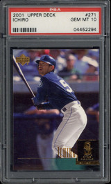 2001 Upper Deck #271 Ichiro Suzuki Mariners PSA 10 Gem Mint RC 2001 Upper Deck #271 Ichiro Suzuki Mariners PSA 10 Gem Mint RC