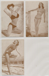 circ 1940's Semi-nude Mutoscope Arcade Exhibit Swimsuit Card  Lot of 3 different  #*sku36953