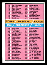 1976 Topps #262 Checklist 133-264 Excellent 