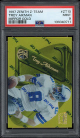1997 Zenith Z-Team Mirror Gold Troy Aikman Cowboys PSA 9 Mint