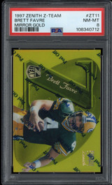 1997 Zenith Z-Team Mirror Gold Brett Favre Packers PSA 8 NM-Mint 1997 Zenith Z-Team Mirror Gold Brett Favre Packers PSA 8 NM-Mint
