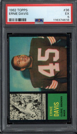 1962 Topps #36 Ernie Davis Browns PSA 5 EX RC ID: 502961 1962 Topps #36 Ernie Davis Browns PSA 5 EX RC ID: 502961