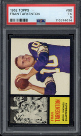 1962 Topps #90 Fran Tarkenton Vikings PSA 5 EX RC ID: 502962 1962 Topps #90 Fran Tarkenton Vikings PSA 5 EX RC ID: 502962