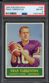 1964 Philadelphia #109 Fran Tarkenton Vikings PSA 8 NM-Mint 1964 Philadelphia #109 Fran Tarkenton Vikings PSA 8 NM-Mint