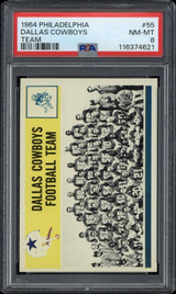 1964 Philadelphia #55 Team Card Dallas Cowboys PSA 8 NM-Mint