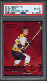 2012 Fleer Retro #1 Bobby Orr Bruins PSA 6.5 EX-Mint+ 97-98 PMG Red /100 2012 Fleer Retro #1 Bobby Orr Bruins PSA 6.5 EX-Mint+ 97-98 PMG Red /100