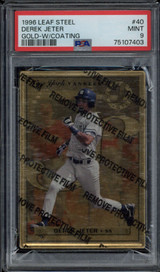 1996 Steel Leaf #40 Derek Jeter Yankees PSA 9 Mint GOLD with Coating 1996 Steel Leaf #40 Derek Jeter Yankees PSA 9 Mint GOLD with Coating