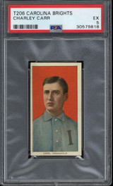 1909 T206 Charley Carr Indianapolis PSA 5 EX Carolina Brights POP 1 NONE HIGHER 1909 T206 Charley Carr Indianapolis PSA 5 EX Carolina Brights POP 1 NONE HIGHER