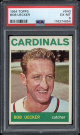 1964 Topps #543 Bob Uecker Cardinals PSA 6 EX-Mint 1964 Topps #543 Bob Uecker Cardinals PSA 6 EX-Mint