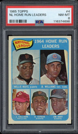 1965 Topps #4 Willie Mays NL Home Run Leaders PSA 8 NM-Mint Williams Cepeda