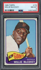 1965 Topps #176 Willie McCovey Giants PSA 8 NM-Mint 1965 Topps #176 Willie McCovey Giants PSA 8 NM-Mint