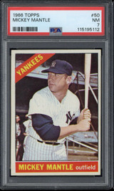 1966 Topps #50 Mickey Mantle Yankees PSA 7 Near Mint 1966 Topps #50 Mickey Mantle Yankees PSA 7 Near Mint