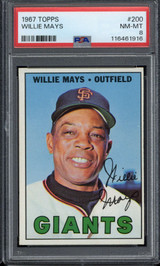 1967 Topps #200 Willie Mays Giants PSA 8 NM-Mint 1967 Topps #200 Willie Mays Giants PSA 8 NM-Mint