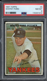 1967 Topps #5 Whitey Ford Yankees PSA 8 NM-Mint