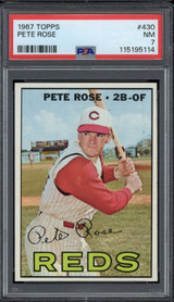 1967 Topps #430 Pete Rose Reds PSA 7 Near Mint 1967 Topps #430 Pete Rose Reds PSA 7 Near Mint