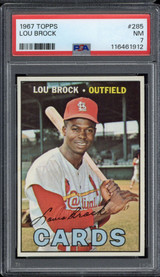 1967 Topps #285 Lou Brock Cardinals PSA 7 Near Mint 1967 Topps #285 Lou Brock Cardinals PSA 7 Near Mint