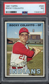 1967 Topps #580 Rocky Colavito Indians PSA 7 Near Mint High Number SP 1967 Topps #580 Rocky Colavito Indians PSA 7 Near Mint High Number SP