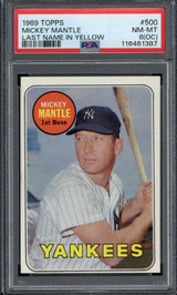 1969 Topps #500 Mickey Mantle Yankees PSA 8oc NM-Mint Yellow Letters Last Name 1969 Topps #500 Mickey Mantle Yankees PSA 8oc NM-Mint Yellow Letters Last Name