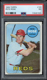 1969 Topps #120 Pete Rose Reds PSA 7 Near Mint 1969 Topps #120 Pete Rose Reds PSA 7 Near Mint