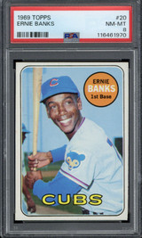 1969 Topps #20 Ernie Banks Cubs PSA 8 NM-Mint 1969 Topps #20 Ernie Banks Cubs PSA 8 NM-Mint