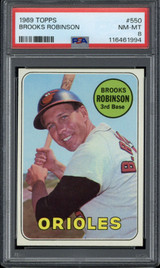 1969 Topps #550 Brooks Robinson Orioles PSA 8 NM-Mint 1969 Topps #550 Brooks Robinson Orioles PSA 8 NM-Mint