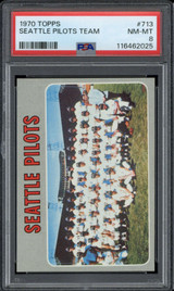1970 Topps #713 Team Card Seattle Pilots PSA 8 NM-Mint
