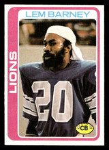 1978 Topps #82 Lem Barney Ex-Mint  1978 Topps #82 Lem Barney Ex-Mint
