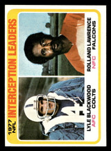 1978 Topps #335 Lyle Blackwood/Rolland Lawrence 1977 Interception Leaders Near Mint  ID: 505421
