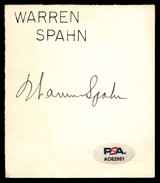 Warren Spahn Cut Signed PSA/DNA Authenticated Braves Autographed ID: 505862