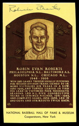 Robin Roberts Yellow HOF Postcard Signed PSA/DNA Authenticated Phillies Autographed ID: 505892