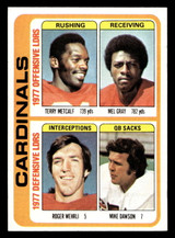 1978 Topps #523 Terry Metcalf/Mel Gray/Roger Wehrli/Mike Dawson TL Near Mint+  ID: 506315