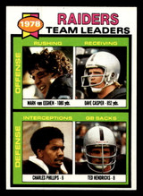 1979 Topps #169 Mark Van Eeghen/Dave Casper/Charles Phillips/Ted Hendricks TL Near Mint  ID: 506811