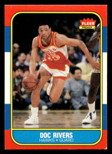 1986-87 Fleer #91 Doc Rivers Excellent+ RC Rookie Basketball 