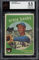 1959 Topps #350 Ernie Banks Cubs BVG 5.5 EX+