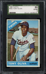 1966 Topps #450 Tony Oliva Twins SGC 6 EX-Mint