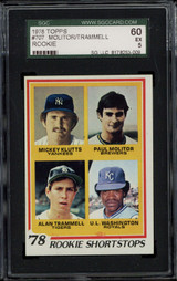 1978 Topps #707 Paul Molitor Alan Trammell Tigers SGC 5 EX RC