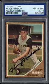 Harvey Haddix 1962 Topps #67 Signed PSA/DNA Slabbed Authenticated Pirates